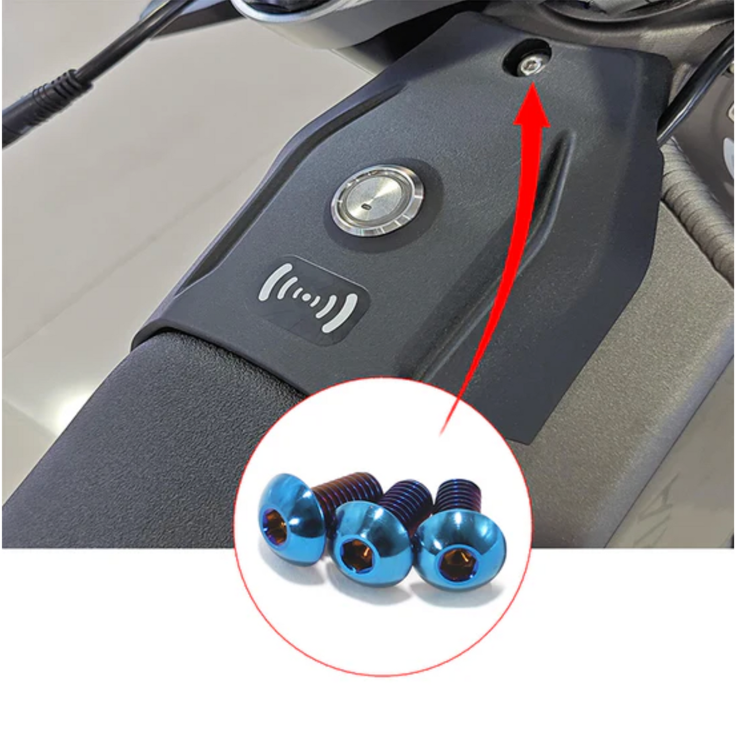 Talaria XXX Key Cover titanium bolts