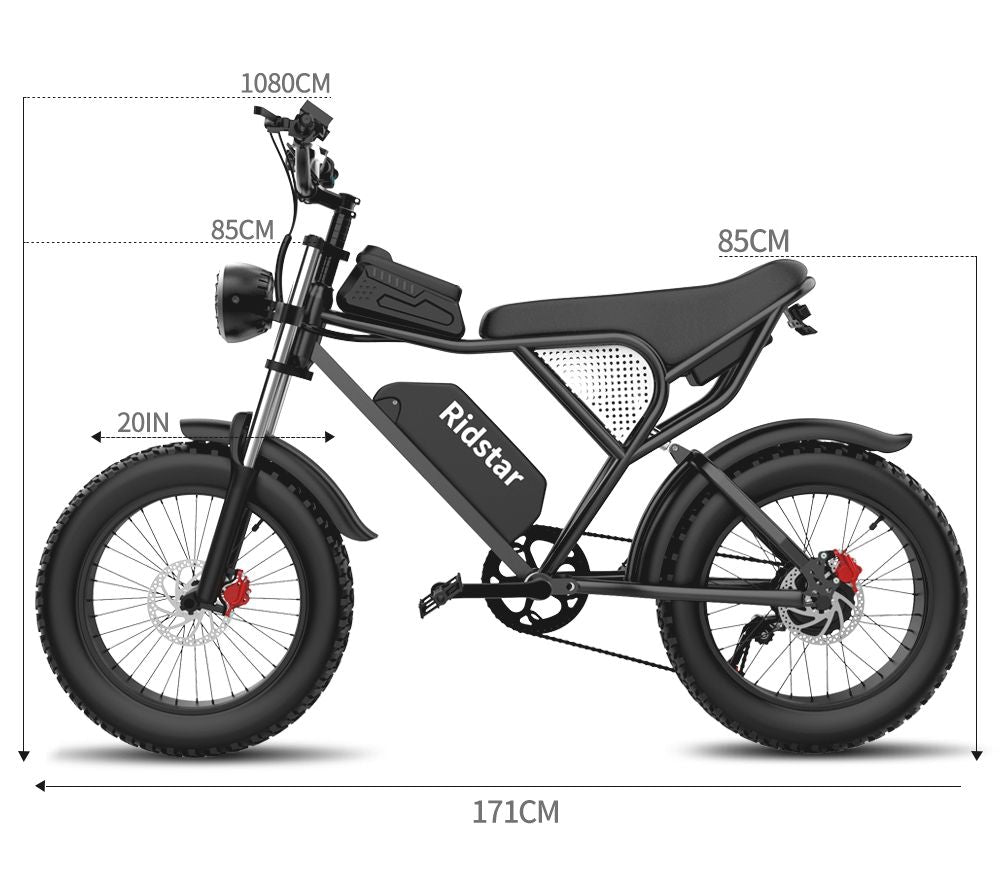 Ridstar Off-road Electric Bike 1000W 20ah Black